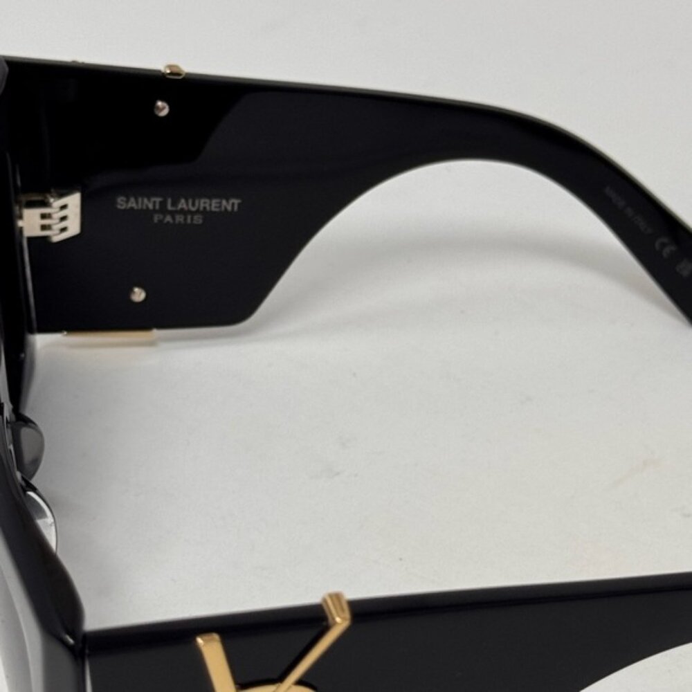 Saint Laurent Black Sunglasses with Gold YSL Logo - Picture 6 of 11